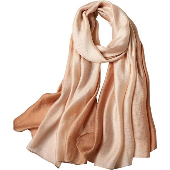 Women Gradient Scarf Long Shawls Wraps Lightweight Khaki - Picture 2 of 6